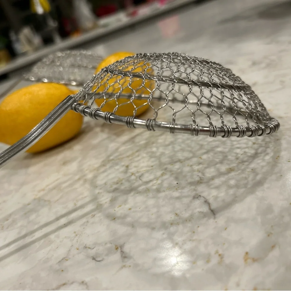 2 Stainless Steel restaurant quality Deep Frying Ladles Professional rust proof